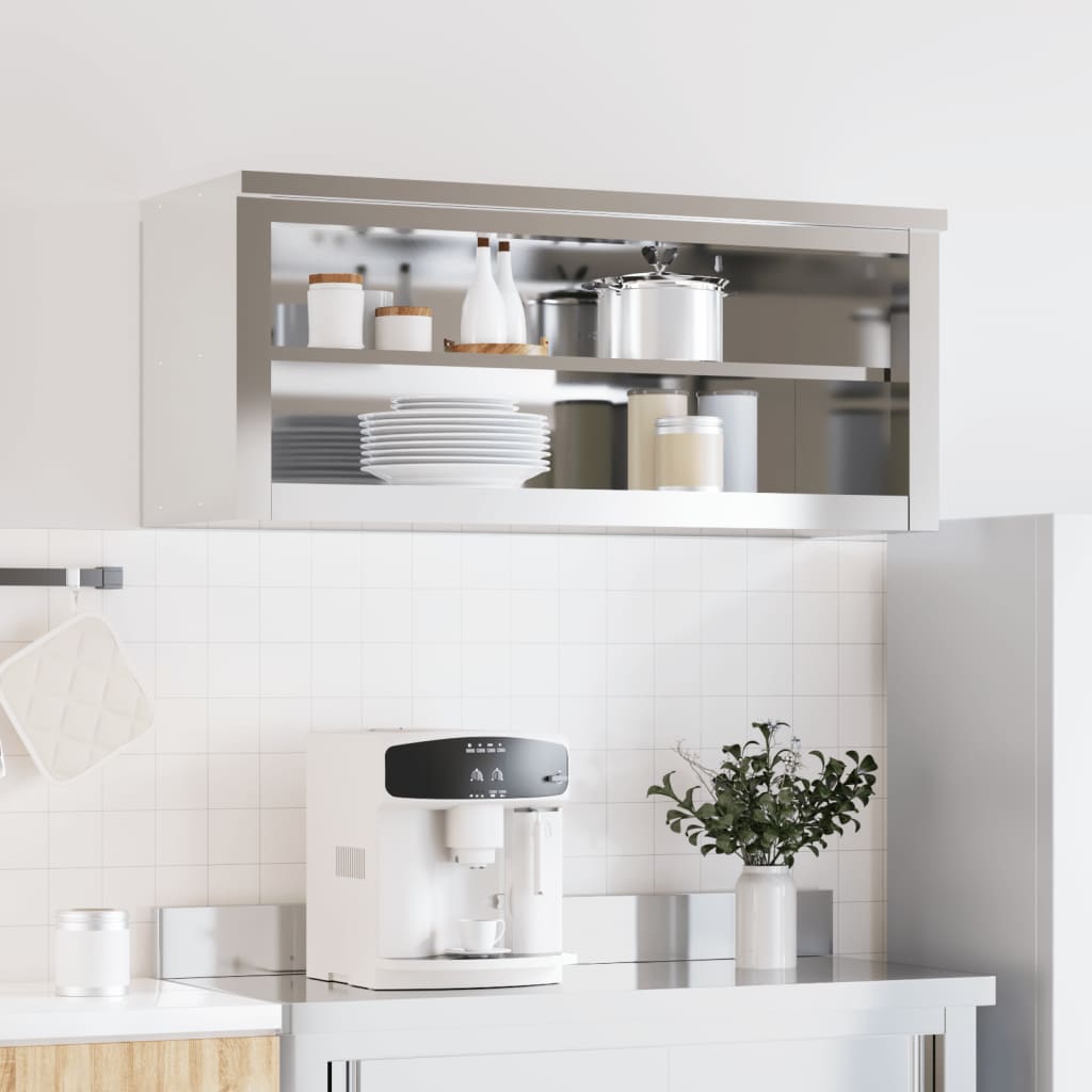 Vidaxl Kitchen Wall Armotboard avec étagère en acier inoxydable