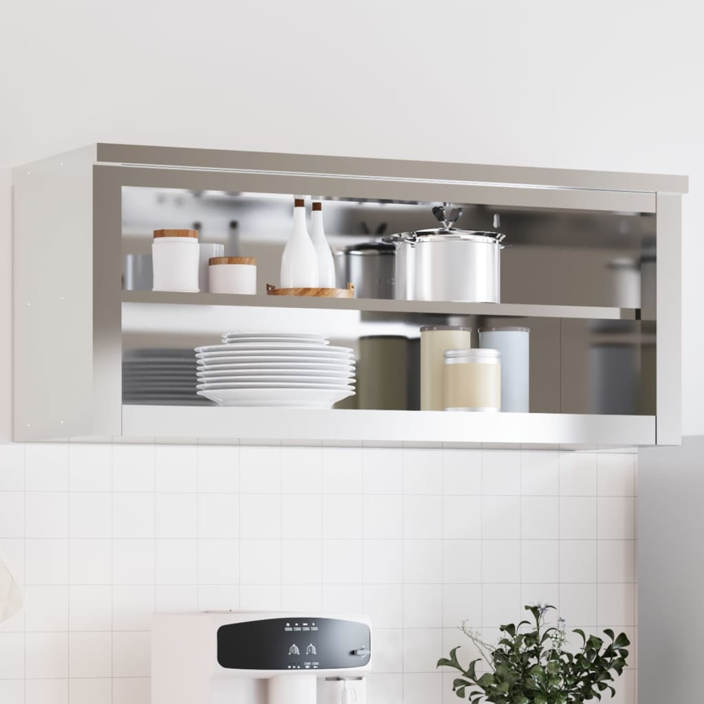 Vidaxl Kitchen Wall Armotboard avec étagère en acier inoxydable