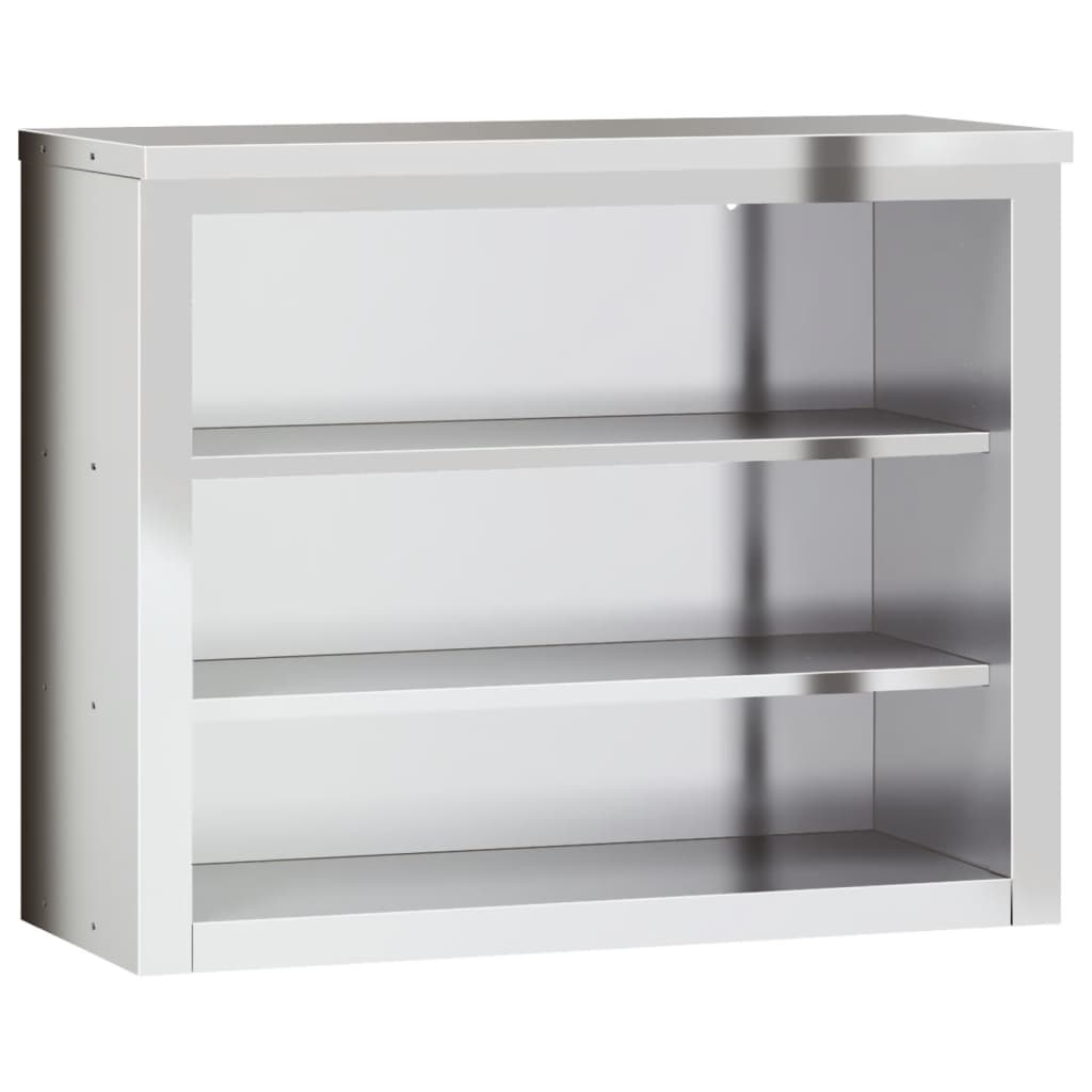 vidaXL Armoire murale de cuisine avec étagères en acier inoxydable