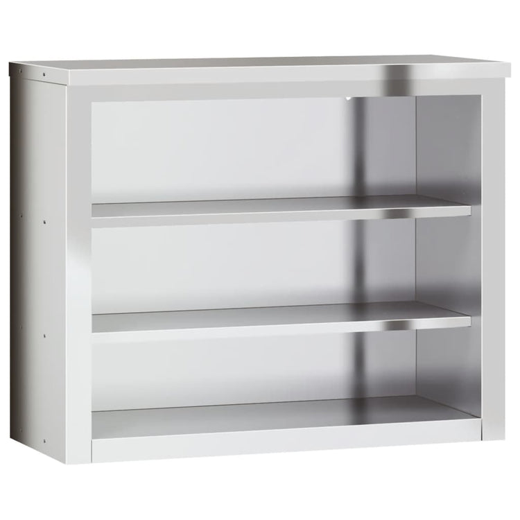 vidaXL Armoire murale de cuisine avec étagères en acier inoxydable