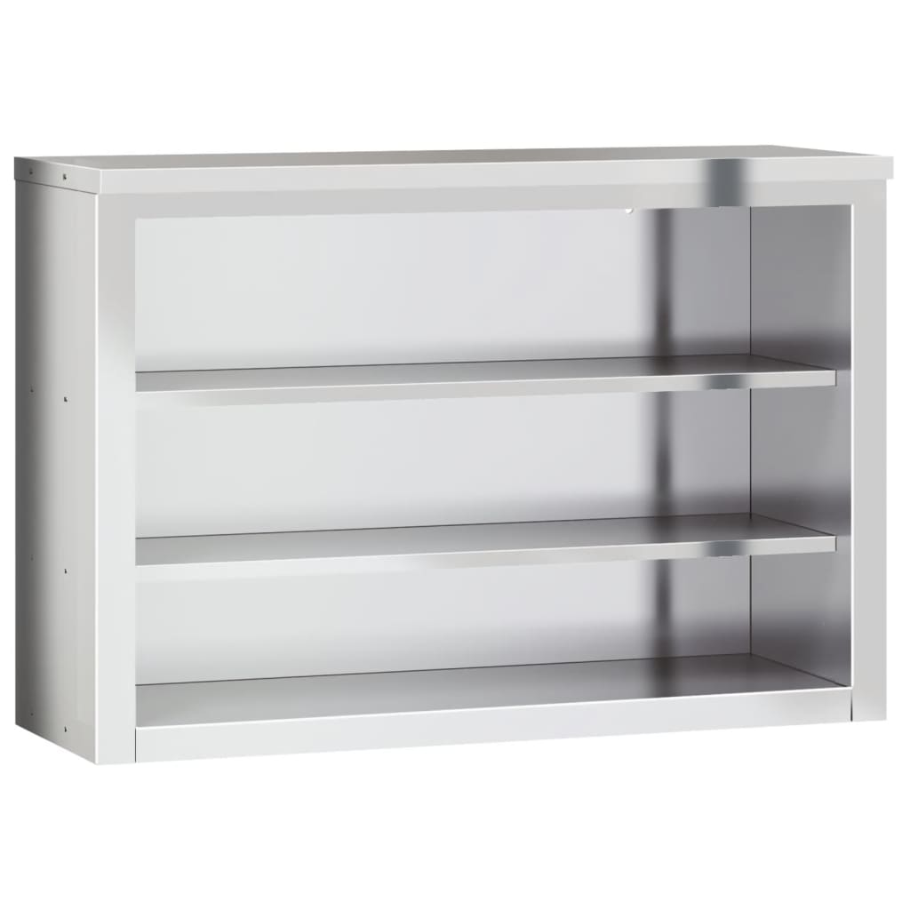 vidaXL Armoire murale de cuisine avec étagères en acier inoxydable