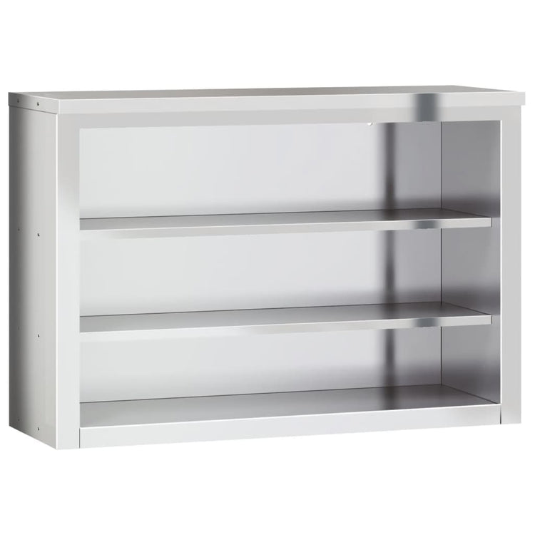 vidaXL Armoire murale de cuisine avec étagères en acier inoxydable