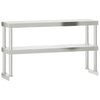 AUGMENTATION VIDAXL POUR LE Tableau de travail 2 couches 110x30x65 cm en acier inoxydable