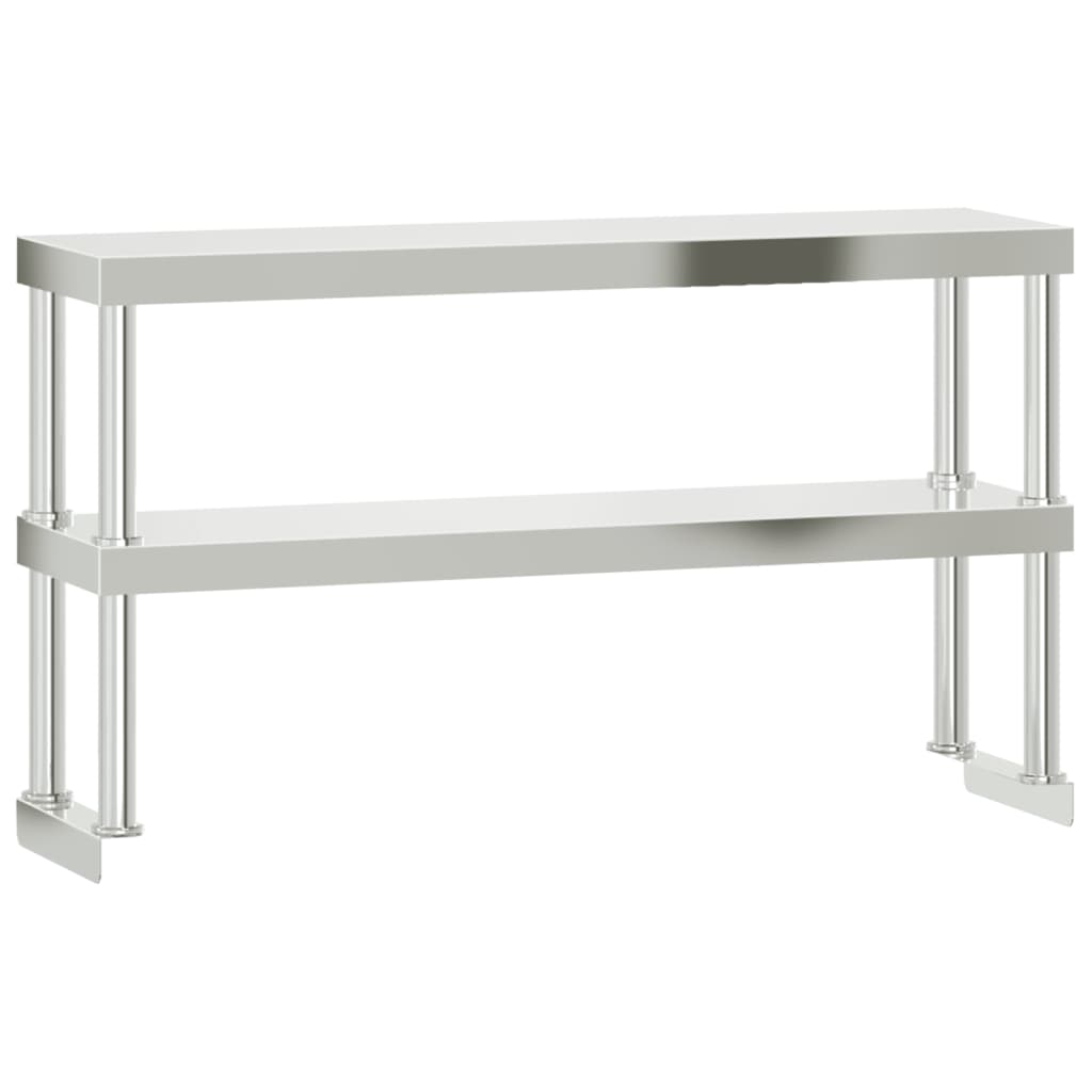 AUGMENTATION VIDAXL POUR LE Tableau de travail 2 couches 110x30x65 cm en acier inoxydable