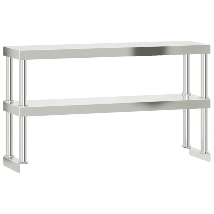 AUGMENTATION VIDAXL POUR LE Tableau de travail 2 couches 110x30x65 cm en acier inoxydable