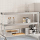 AUGMENTATION VIDAXL POUR LE Tableau de travail 2 couches 110x30x65 cm en acier inoxydable