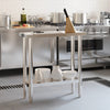 Tableau de cuisine Vidaxl 82.5x30x85 cm en acier inoxydable