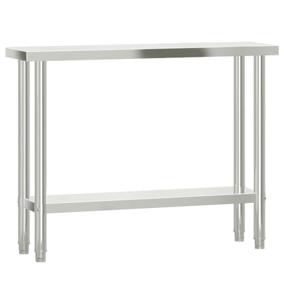 Tableau de cuisine Vidaxl 110x30x85 cm en acier inoxydable