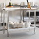 Tableau de cuisine Vidaxl 110x55x85 cm en acier inoxydable