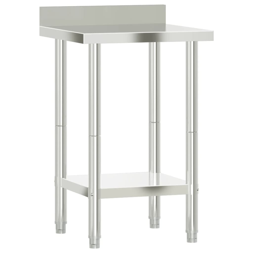 Table de travail de cuisine Vidaxl avec écran d'éclaboration 55x55x93 cm en acier inoxydable