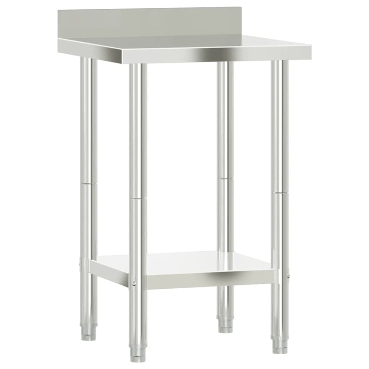 Table de travail de cuisine Vidaxl avec écran d'éclaboration 55x55x93 cm en acier inoxydable