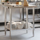 Table de travail de cuisine Vidaxl avec écran d'éclaboration 82.5x55x93 cm en acier inoxydable