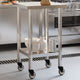 Table de cuisine vidaxl avec roues 55x55x85 cm en acier inoxydable