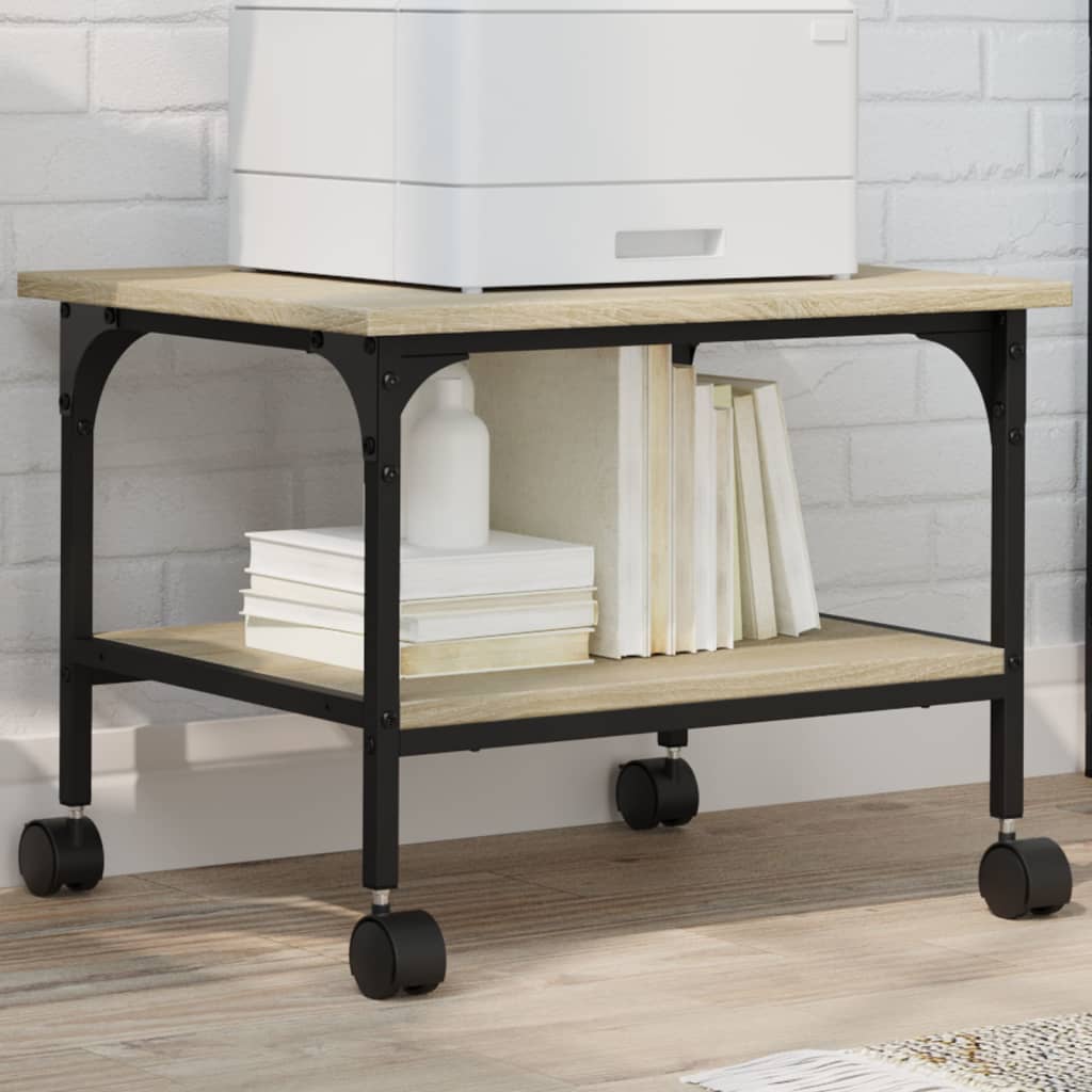 VidaXL armoire d'imprimante 2 couches 50x40x38 cm bois d'ingénierie chêne sonoma