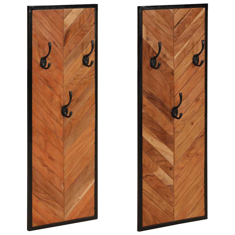 Vidaxx porte-manteaux 2 pcs 35x1x90 cm bois d'acacia massif