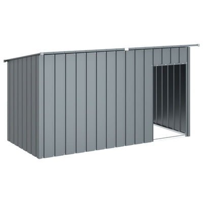 Vidaxl Dog Loft avec toit 196x91x110 cm Anthracite en acier galvanisé -colore