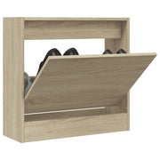 Armoire à chaussures vidaxl 60x21x57 cm en bois de bois de chêne sonoma coloré - afbeelding 1