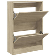 Armoire à chaussures vidaxl 60x21x87,5 cm en bois de bois de bois de chêne sonoma coloré - afbeelding 2