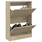 Armoire à chaussures vidaxl 60x21x87,5 cm en bois de bois de bois de chêne sonoma coloré - afbeelding 1