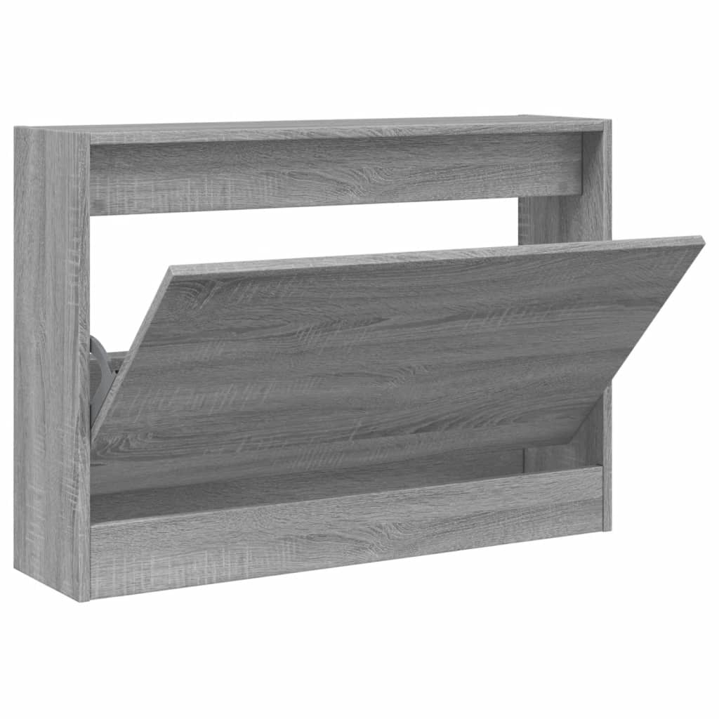 Armoire à chaussures vidaxl 80x21x57 cm en bois coupé gris sonoma chêne couleur