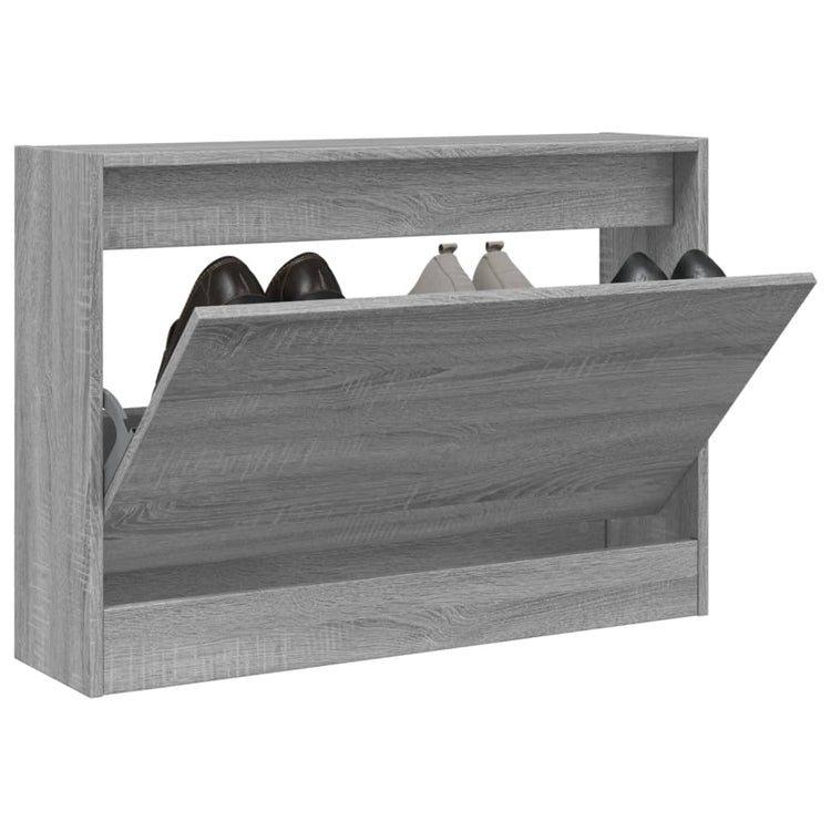 Armoire à chaussures vidaxl 80x21x57 cm en bois coupé gris sonoma chêne couleur