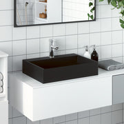 Vidaxl Washbasin 50x38x11 cm en marbre minéral moulé noir - afbeelding 1