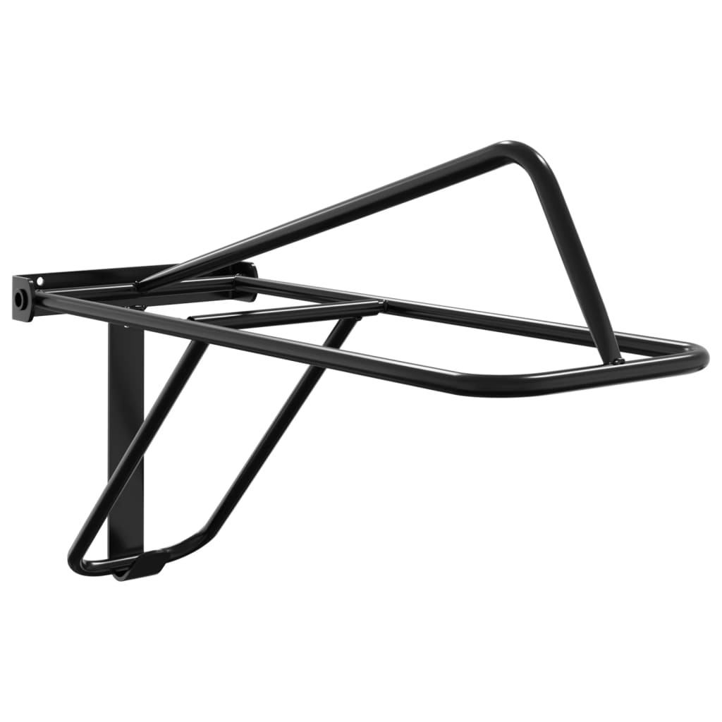 VidaXL porte-selle pliable mural en fer noir