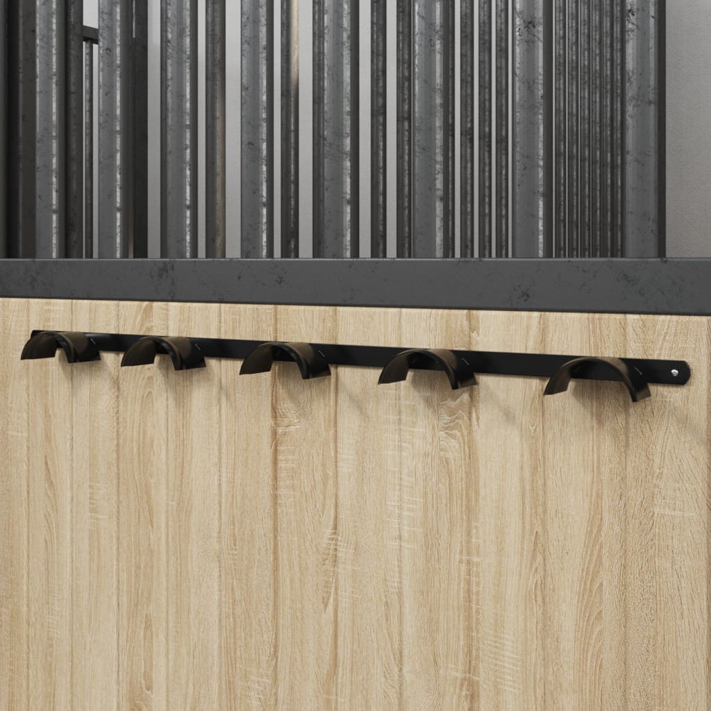 Porte-bride VidaXL pour 5 brides en fer, noir