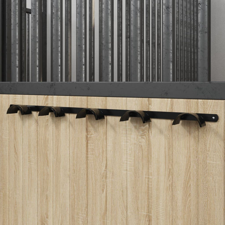 Porte-bride VidaXL pour 5 brides en fer, noir