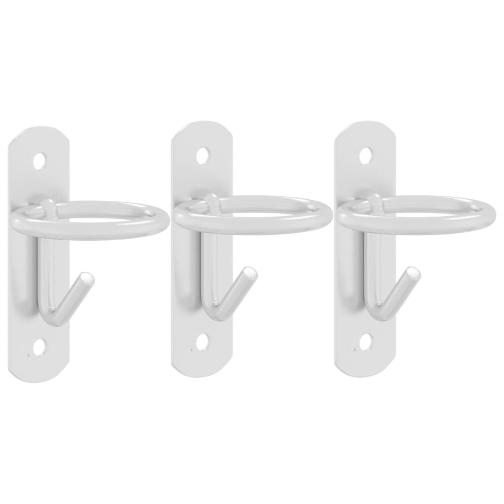 Crochets de godet vidaxl 3 Mont de mur stage galvanisé en acier argent coloré
