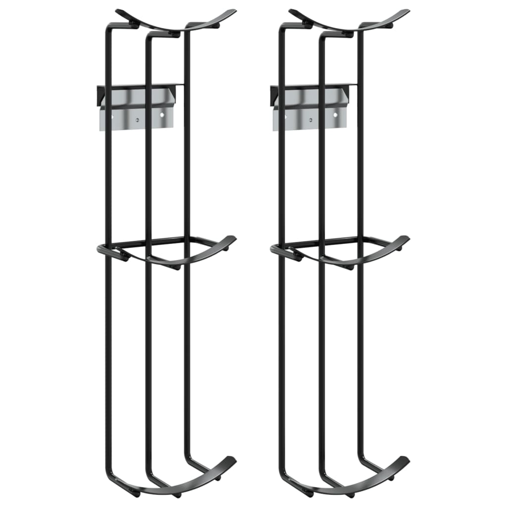 Porte-obstacle vidaxl 2 st en acier noir