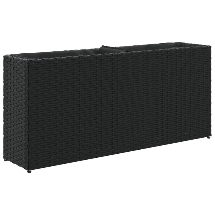Vidaxx jardinière avec 2 pots 90x20x40 cm poly rotin noir