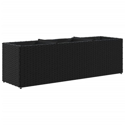 Vidaxx jardinière avec 3 pots 105x30x32 cm poly rotin noir