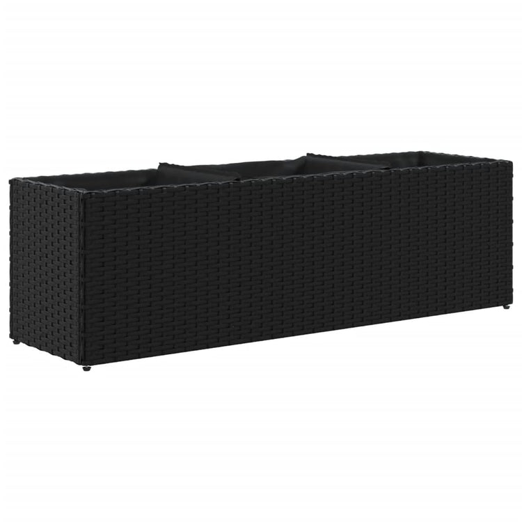 Vidaxx jardinière avec 3 pots 105x30x32 cm poly rotin noir