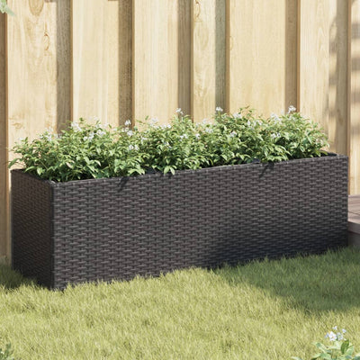 Vidaxx jardinière avec 3 pots 105x30x32 cm poly rotin noir