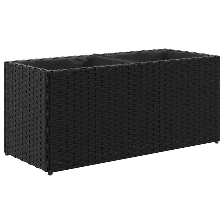 Vidaxx jardinière avec 2 pots 72x30x32 cm poly rotin noir