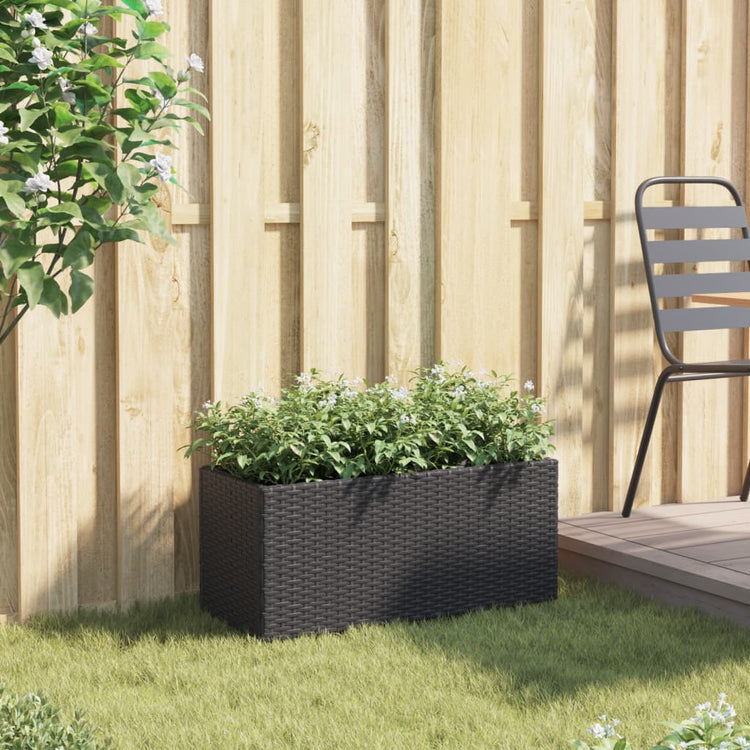 Vidaxx jardinière avec 2 pots 72x30x32 cm poly rotin noir