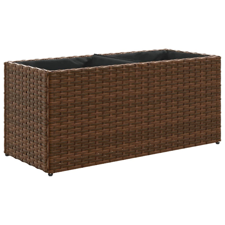 Vidaxx jardinière avec 2 pots 72x30x32 cm poly rotin marron
