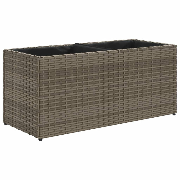 Vidaxx jardinière avec 2 pots 72x30x32 cm poly rotin gris