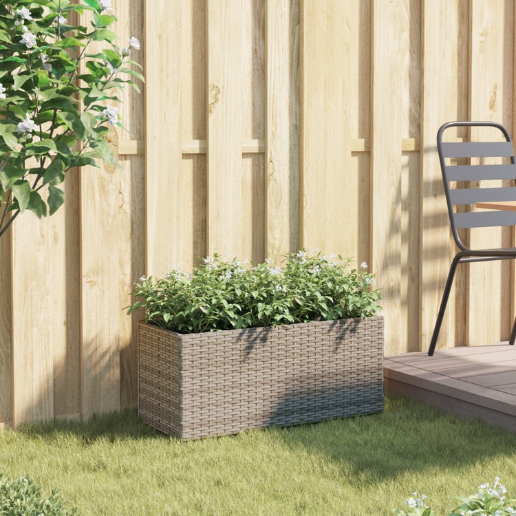 Vidaxx jardinière avec 2 pots 72x30x32 cm poly rotin gris