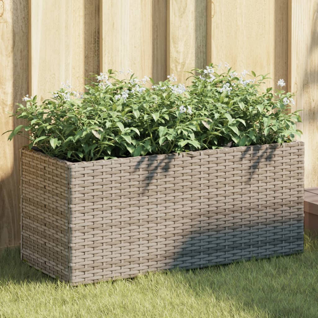 Vidaxx jardinière avec 2 pots 72x30x32 cm poly rotin gris