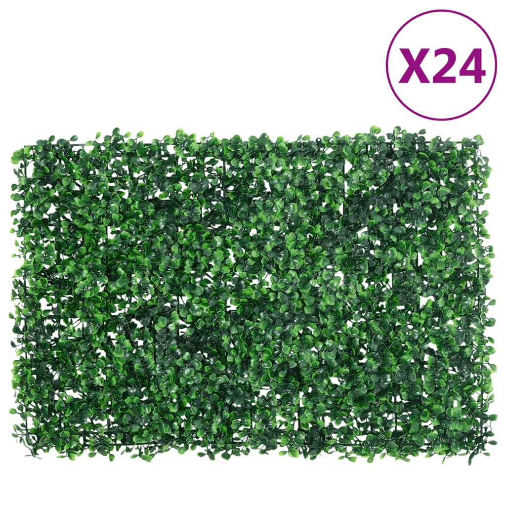 Vidaxxl clôture avec arbuste artificiel 24 pcs 40x60 cm vert