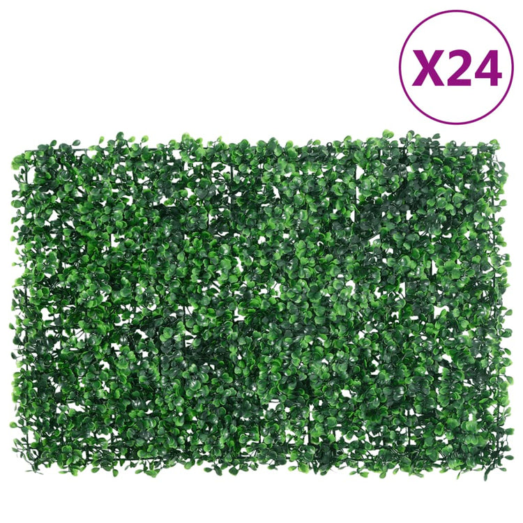 Vidaxxl clôture avec arbuste artificiel 24 pcs 40x60 cm vert