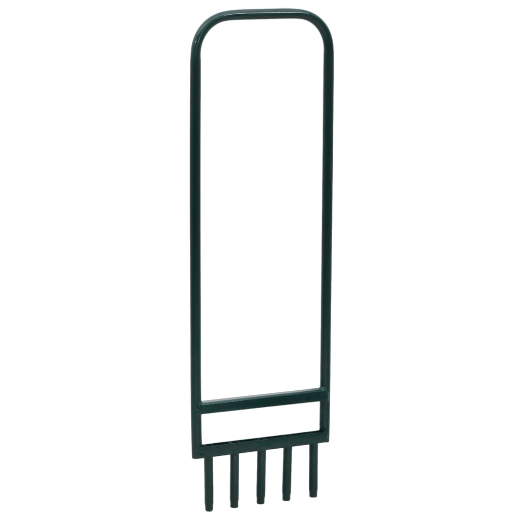 Aérateur de pelouse Vidaxl avec 5 dents creuses, acier thermolaqué, vert