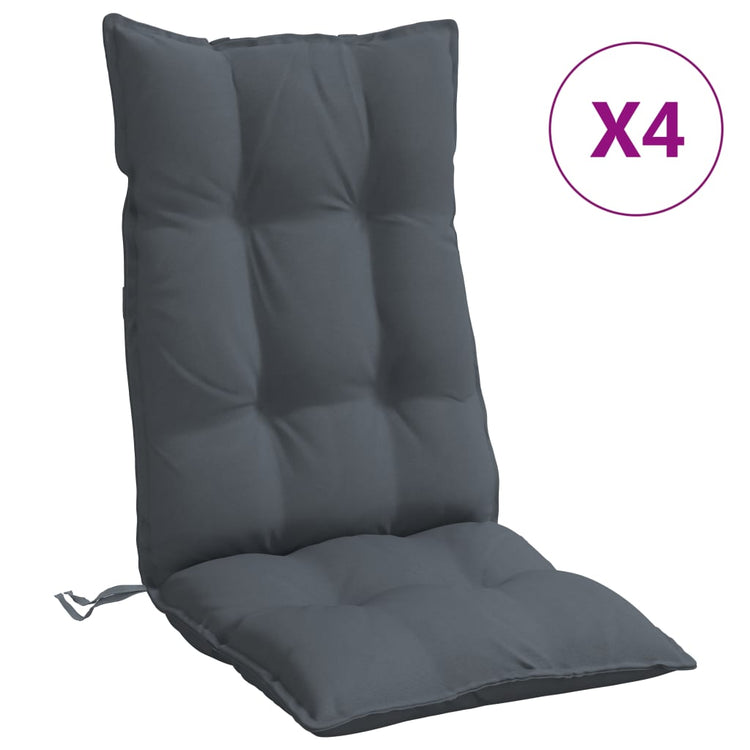 Coussins de chaise vidaxl 4 st haut de dos oxford tissu anthracite -colored