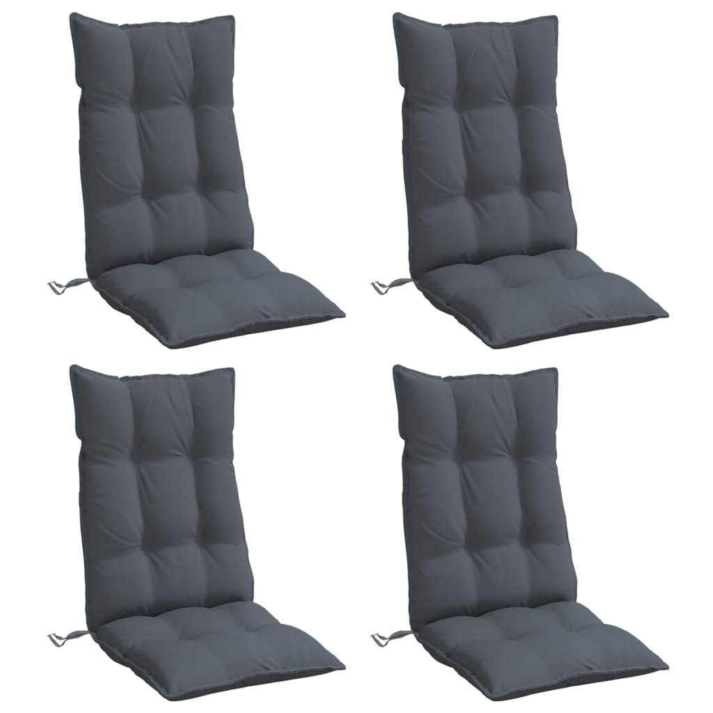 Coussins de chaise vidaxl 4 st haut de dos oxford tissu anthracite -colored