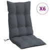 Coussins de chaise vidaxl 6 st haut dos oxford tissu anthracite -colored