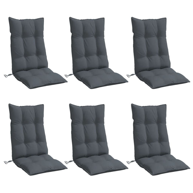 Coussins de chaise vidaxl 6 st haut dos oxford tissu anthracite -colored