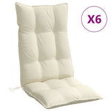 Coussins de chaise vidaxl 6 st dos haut oxford tissu crème colored - afbeelding 2