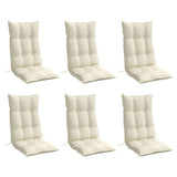 Coussins de chaise vidaxl 6 st dos haut oxford tissu crème colored - afbeelding 3